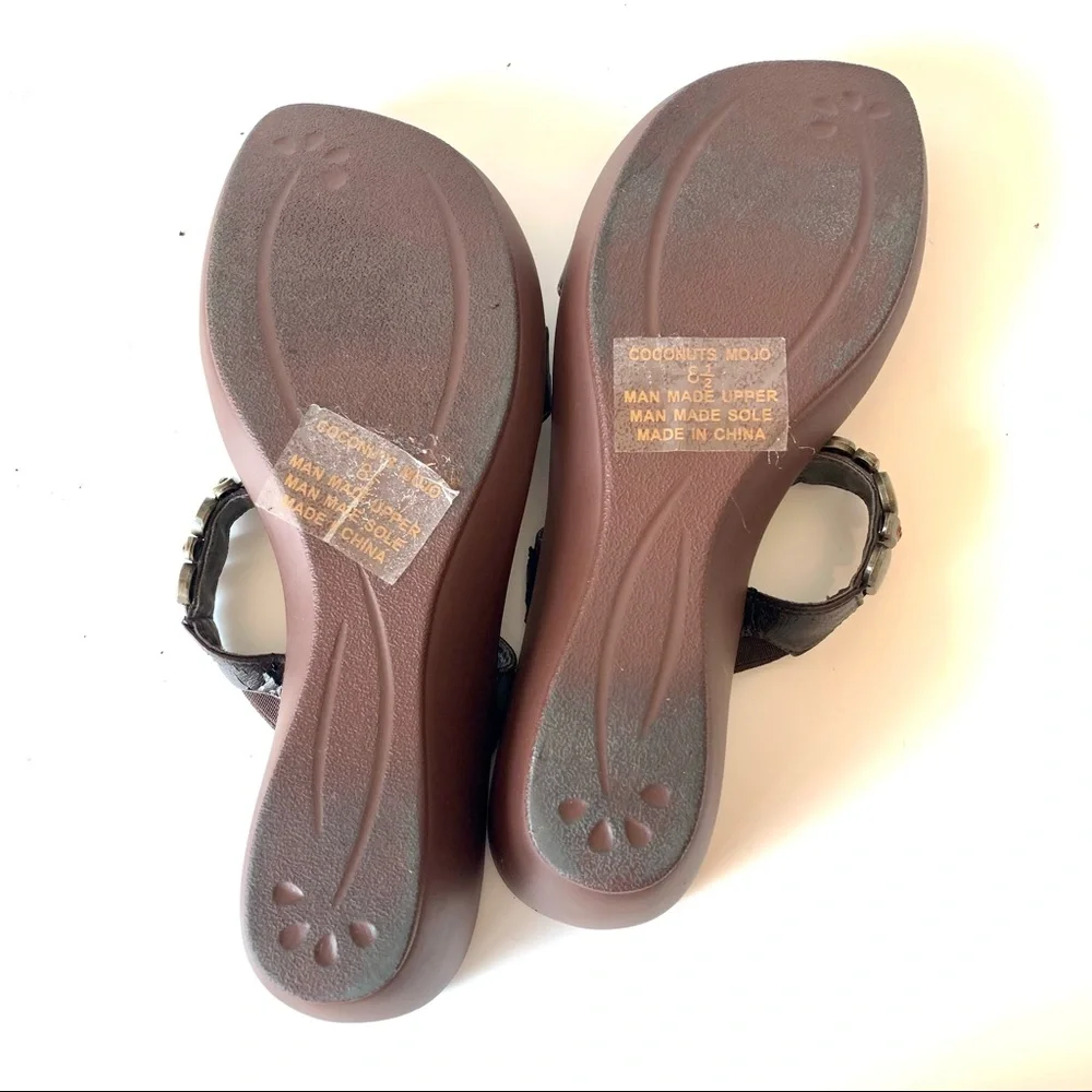 COCONUTS “Mojo” Embellished Wedge Sandals—SZ. 8.5